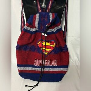 Baja woven DC Superman drawstring backpack Red, Blue, White & Black